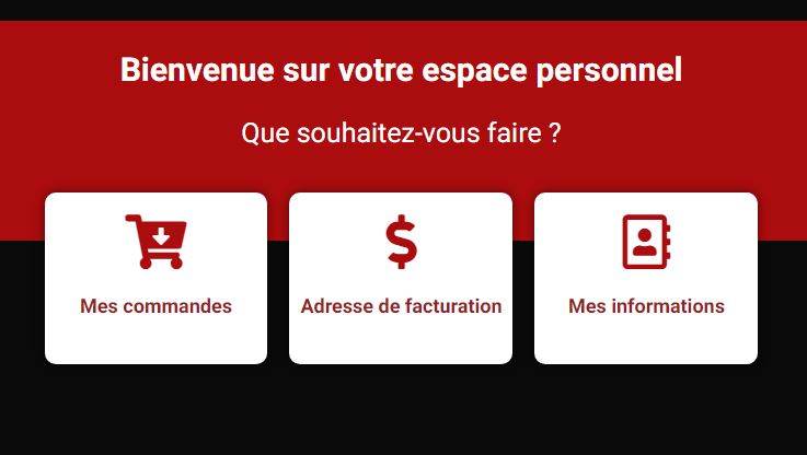 Onglet du compte